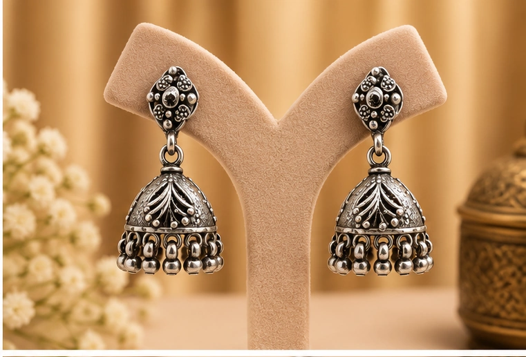 RKJ Silver Earring view 2